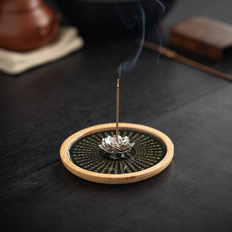 

Zen Lotus Incense Sticks Heart-shaped Scripture Incense Stands Home Indoor Small Incense Burners Tea Ceremony Sandalwood Stove
