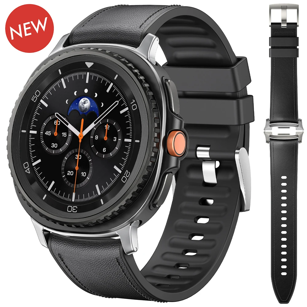 

Official No Gaps Leather Strap for Samsung Galaxy Watch 8 40MM 44MM Band for Watch 8 Classic 46MM Bracelet Replace Accessories