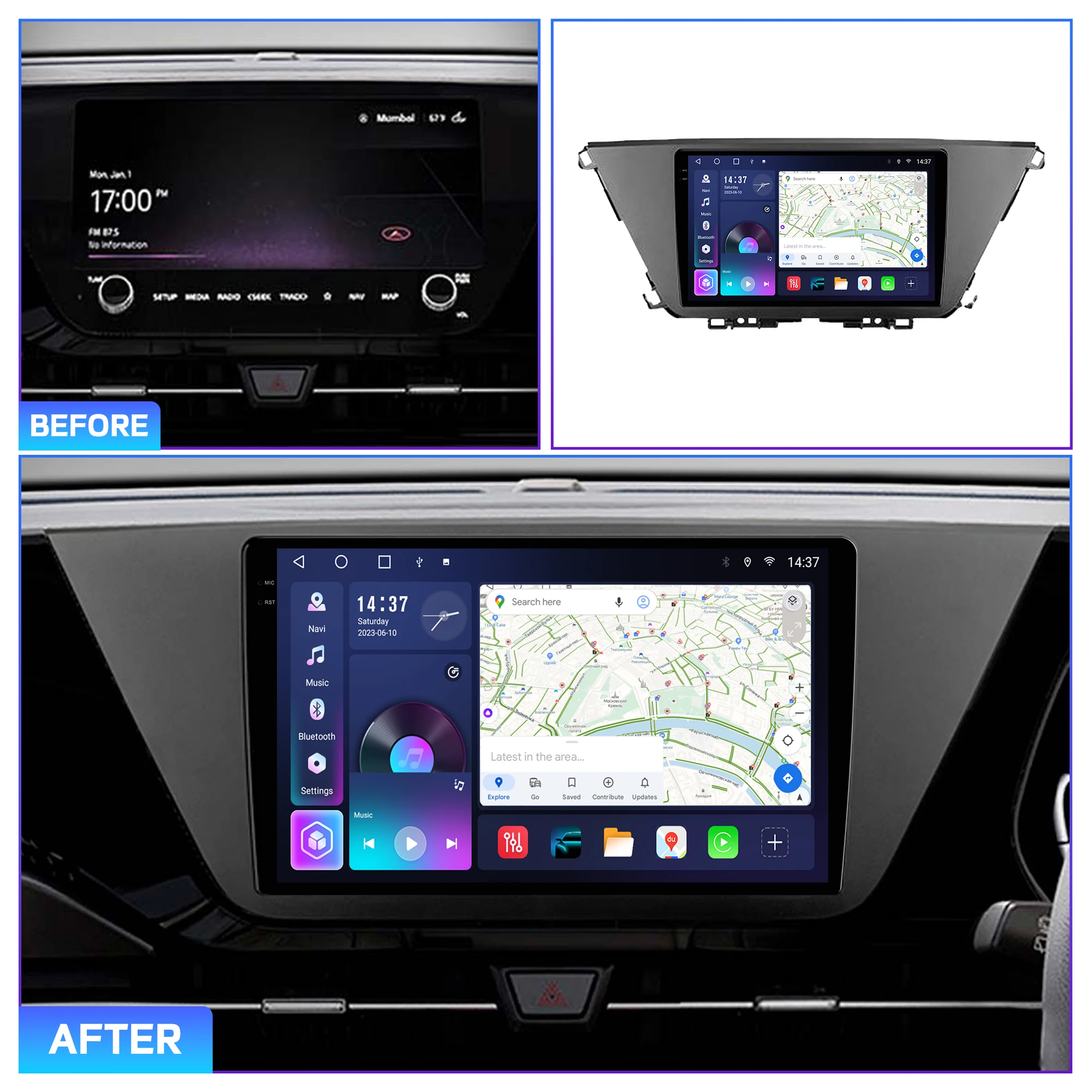 Penhui Android Car DVD Player Screen for Kia Carens  4 IV 2022 - 2023 Right hand driver Audio Video 2 Din DSP Bluetooth Carplay