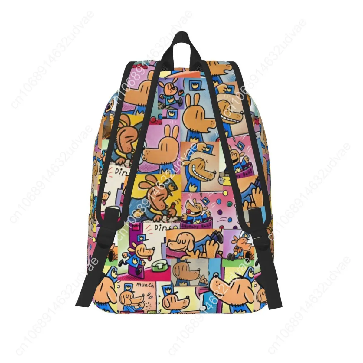 Dogman Collage Cool Manga Comic Backpack for Men Women Casual High School Business Daypack Dog Laptop Canvas Bags Lightweight