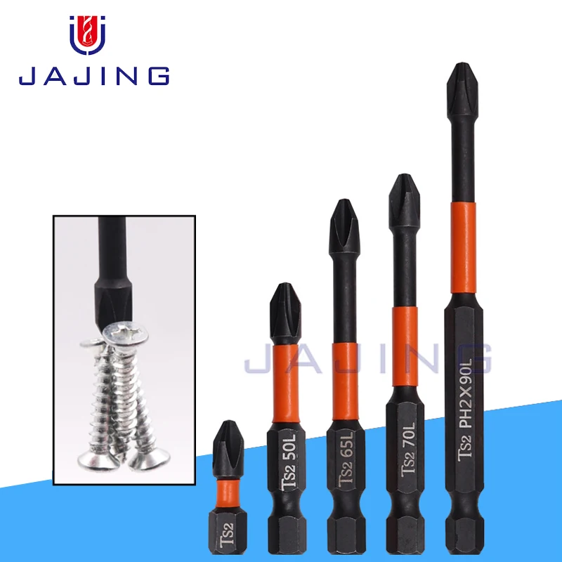 

3/4/10pcs Magnetic Batch Head Impact Strong Cross PH2 High Hardness Screwdriver Set 60/70/90mm Anti Non-slip WaterProof Bits Set