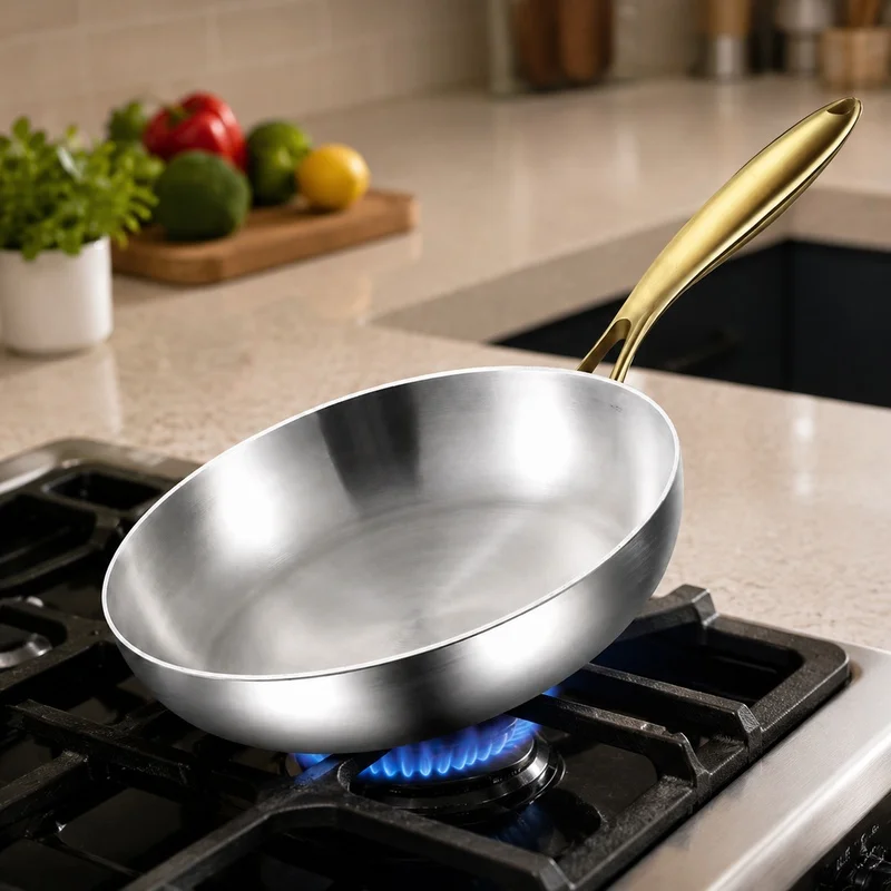 316 Stainless Steel Nonstick Wok Pan Compatible with Gas & Induction Stovetops, Perfect for Searing Steak and Simmering Sauces