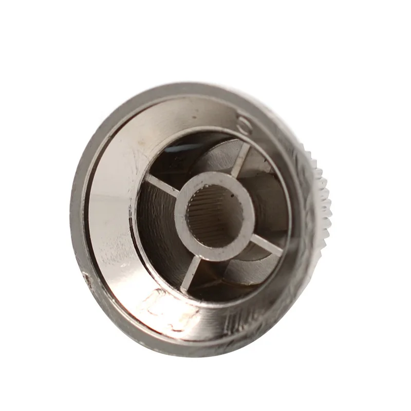 Silver Electric Guitar Control Knobs 1 Volume 2 Tone 6mm Spline Shaft Fit For ST / SQ Style Guitar Potentiometer Caps