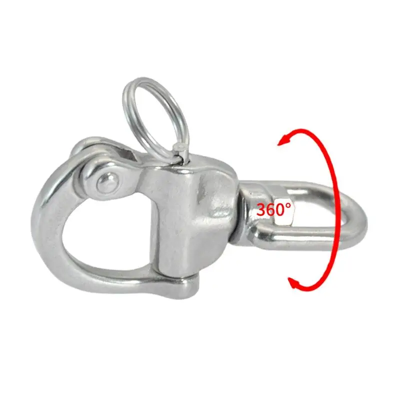 Quick Release Shackle Stainless Steel Boat Marine Rigging Accessories Ring Spring Swivel Diving Sailing Spinnaker Halyard