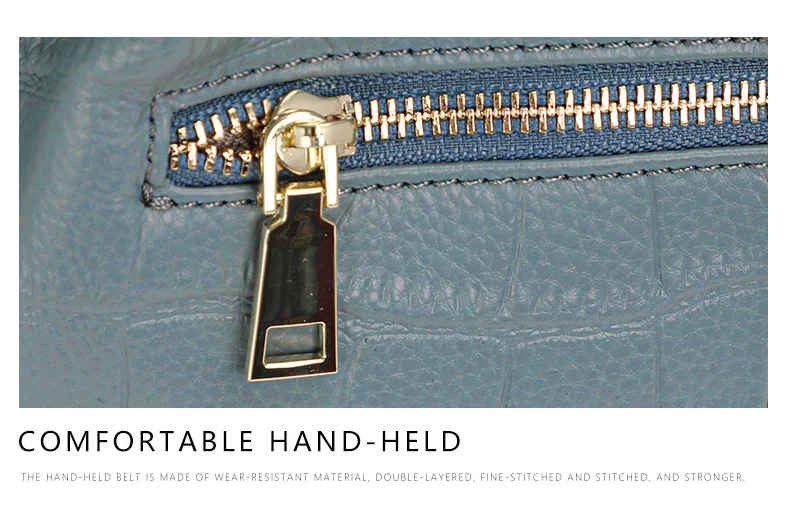 Krokodilmuster Echtleder Damen-Korbtasche, Handtasche aus Oberleder, Neue Modische Damenhandtasche & Umhängetasche 2026 – Detail 11
