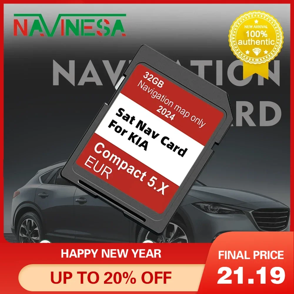 

Newest Sat Navi for KIA Carens/Ceed/Niro/Optima/Picanto/Rio/Soul/Sportage/Stonic Car 2024 Navigation GEN5 32GB SD Card EU Map