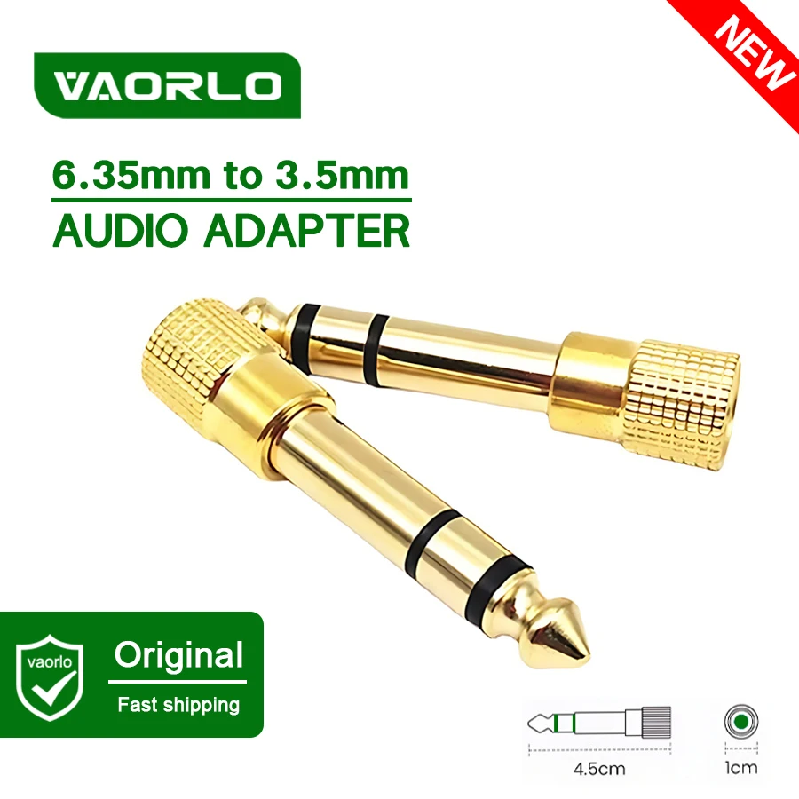 

Jack 6.35mm Male Plug to 3.5mm Female Connector Headphone Amplifier Audio Adapter Microphone Guitar AUX 6.35 3.5mm Converter