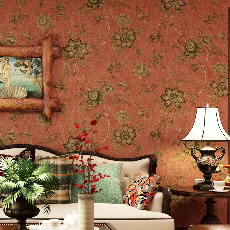 

Vintage Flower Wallpaper Bedroom Living Room Hotel Background Wall Flower Bird Tree Branch Classical Wallpaper Home Decor