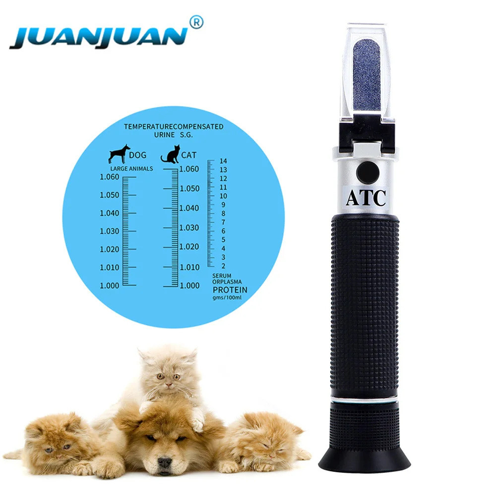 

Cats Dogs Urine Refractometer Handheld Animal Serum Protein Refractometer Specific Gravity Meter 1.000-1.060RI Measuring Tools