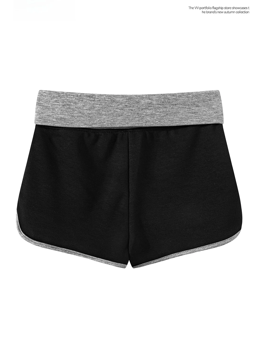 High Waist Straight Leg Short Pants Women's Autumn Outerwear Simple Black Pants Casual Sporty Split Hem Base Layer Shorts