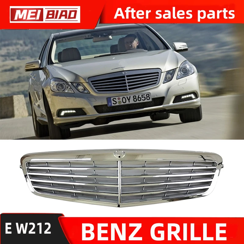 For Mercedes Benz W212 E Calss 2009-2013 Grille Silver  Middle Net Front Face OE Part 2128800983 2128800283 Aftermarket Car Auto