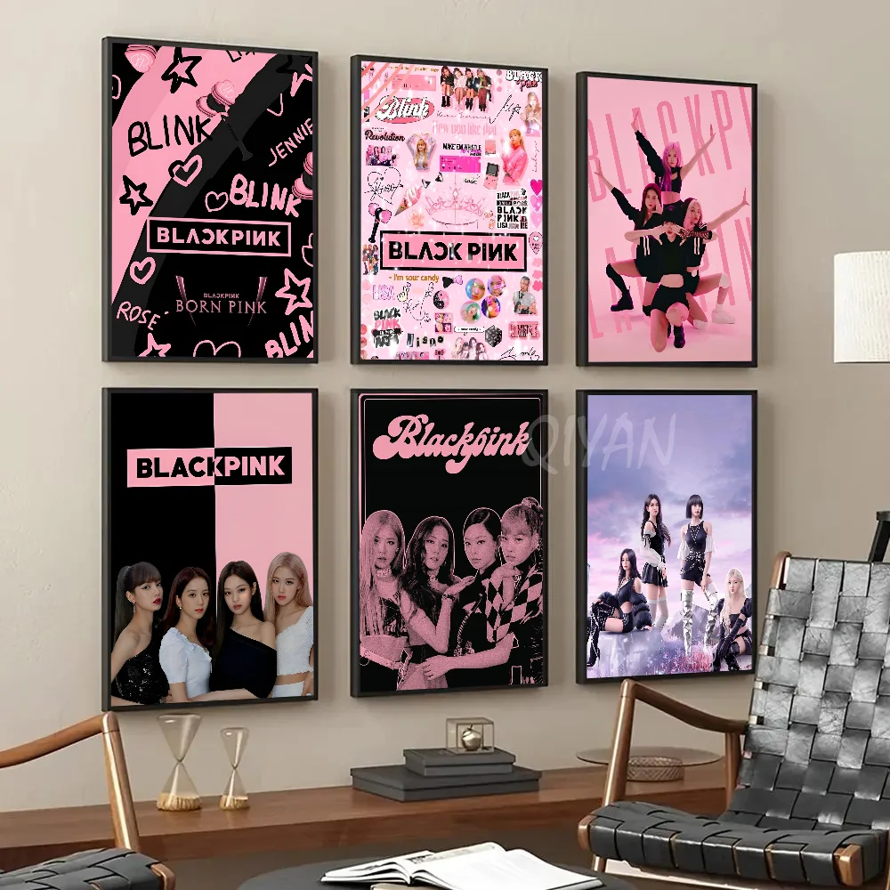 Famous Girl Group Poster Paper Print Home Living Room Bedroom Entrance Bar Restaurant Kpop-Blackpink Cafe Art Painting Decor