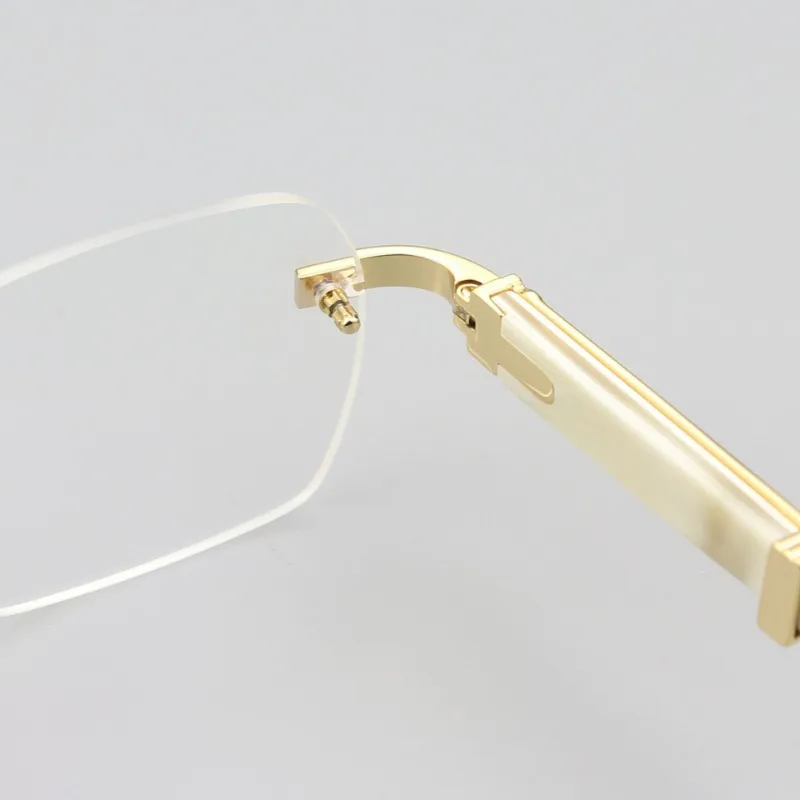 Solid Color High-end Horn White Horn Business Glasses Frame Frameless Optical Myopia Glasses Frame Presbyopia Anti-blue Light.