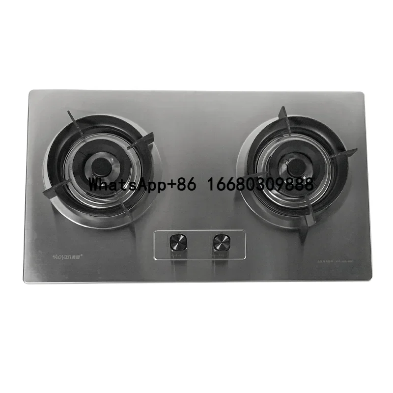 Factory Stainless Steel High Quality 2 Burners Gas Hob Cooker Flame-out Protection Built-in NG/LPG Gas Stove Gas Cooktops