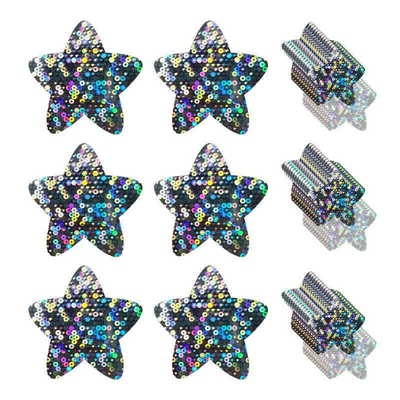 Banda de Color láser con forma de tira de estrellas, parche holográfico de yeso para vendaje de heridas, vendajes adhesivos de moda, 50 unids/set