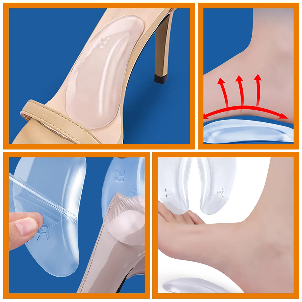 Cojines de soporte de arco de Gel, almohadillas adhesivas para el arco del pie, absorbente de golpes, prevención de ampollas, resistente al desgaste, cómodo cuidado de los pies, 3 uds.