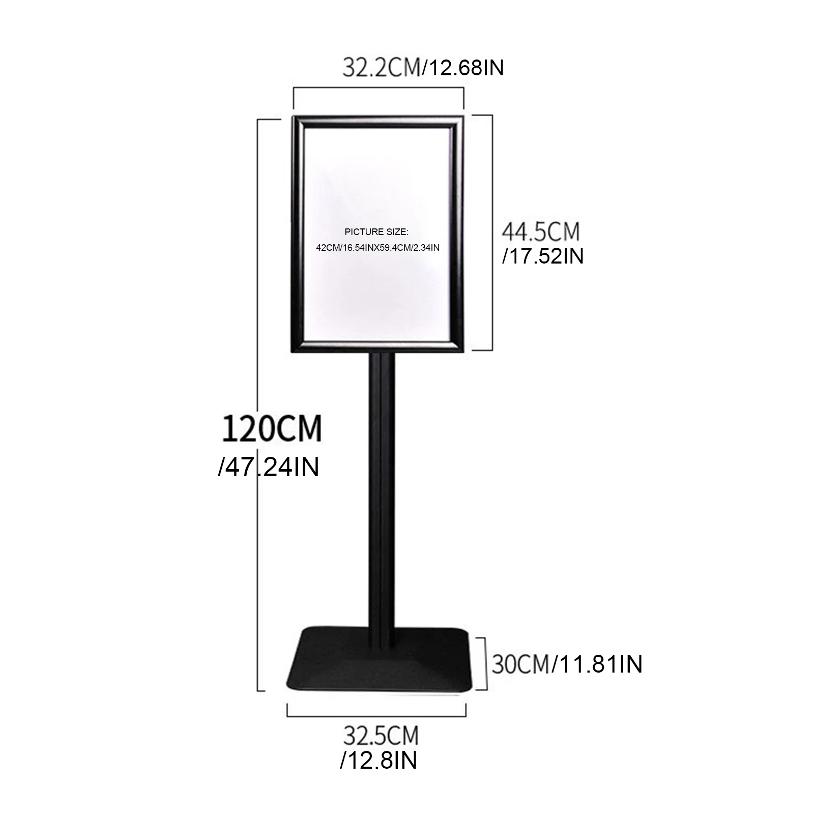 17x24 Inches Floor Standing Sign Holder with  Base Poster Sign Stand Snap-Open Frame for Indoor Outdoor Business Store