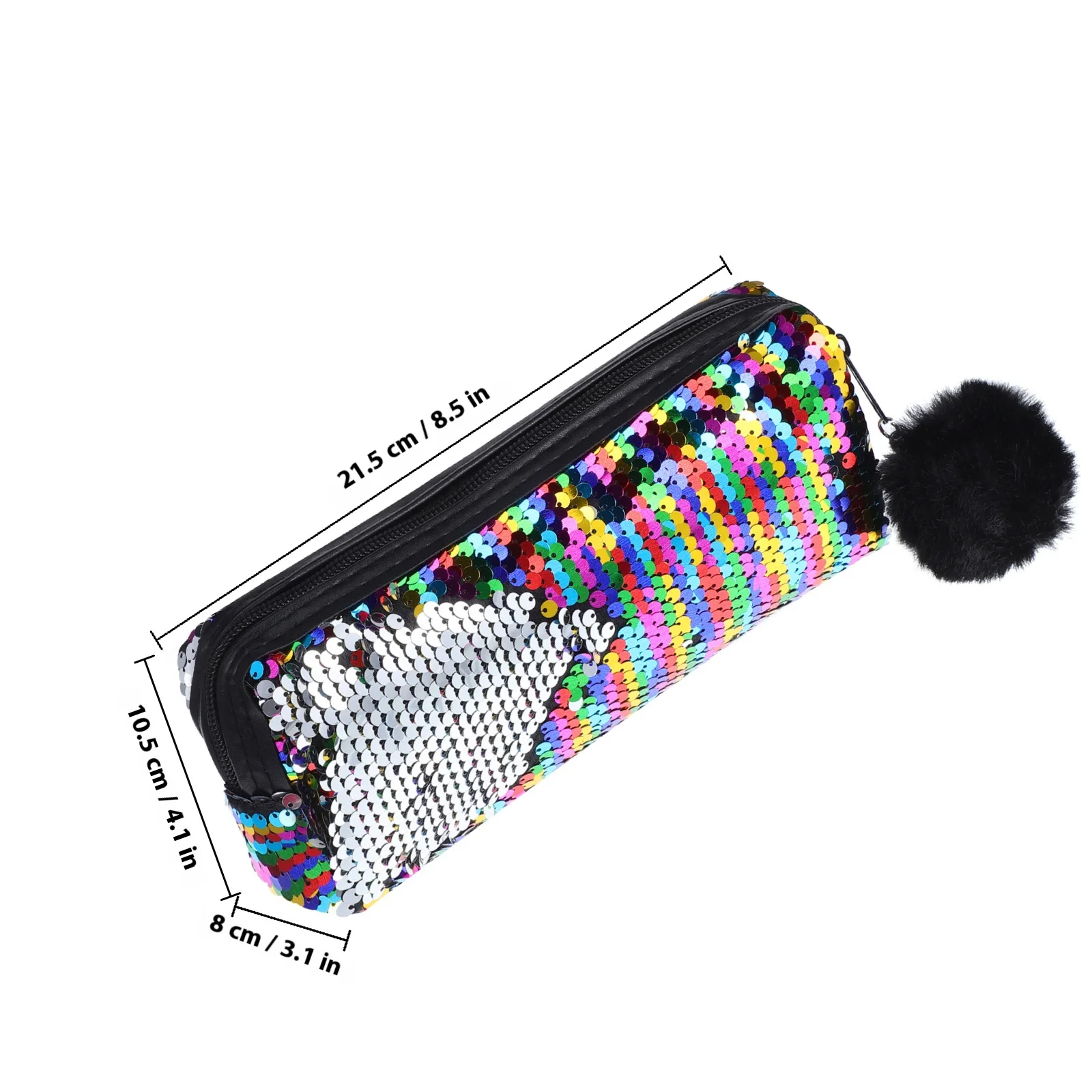 スパンコール付きペンケース グリッターデザイン 人魚テーマ 豊富なスペース 文房具バッグ 学用品用 旅行必需品