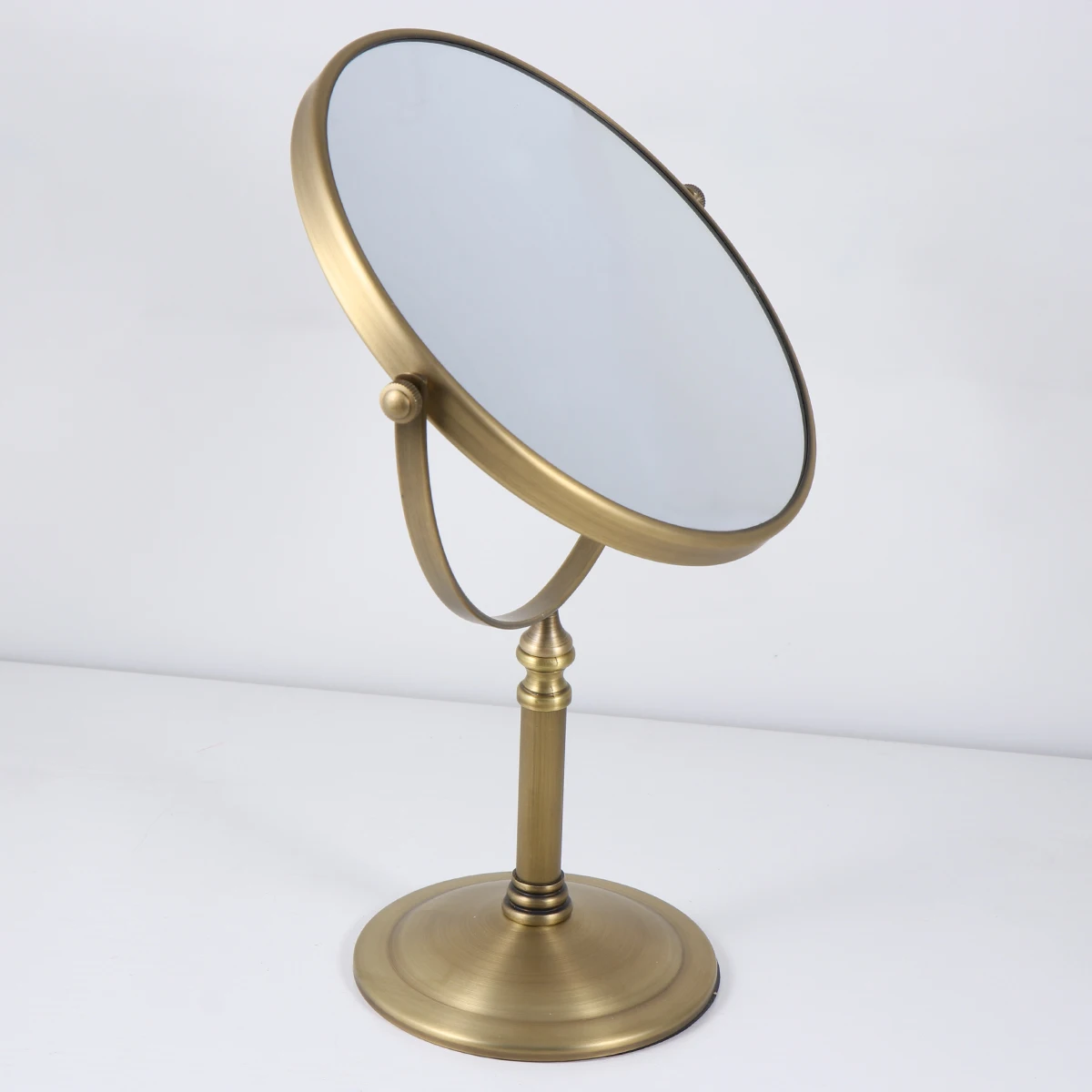 

Makeup Mirror Double Side Magnification Vanity Mirror Portable Desktop Metal Frame Clear Glass Anti Slip Base Table Top