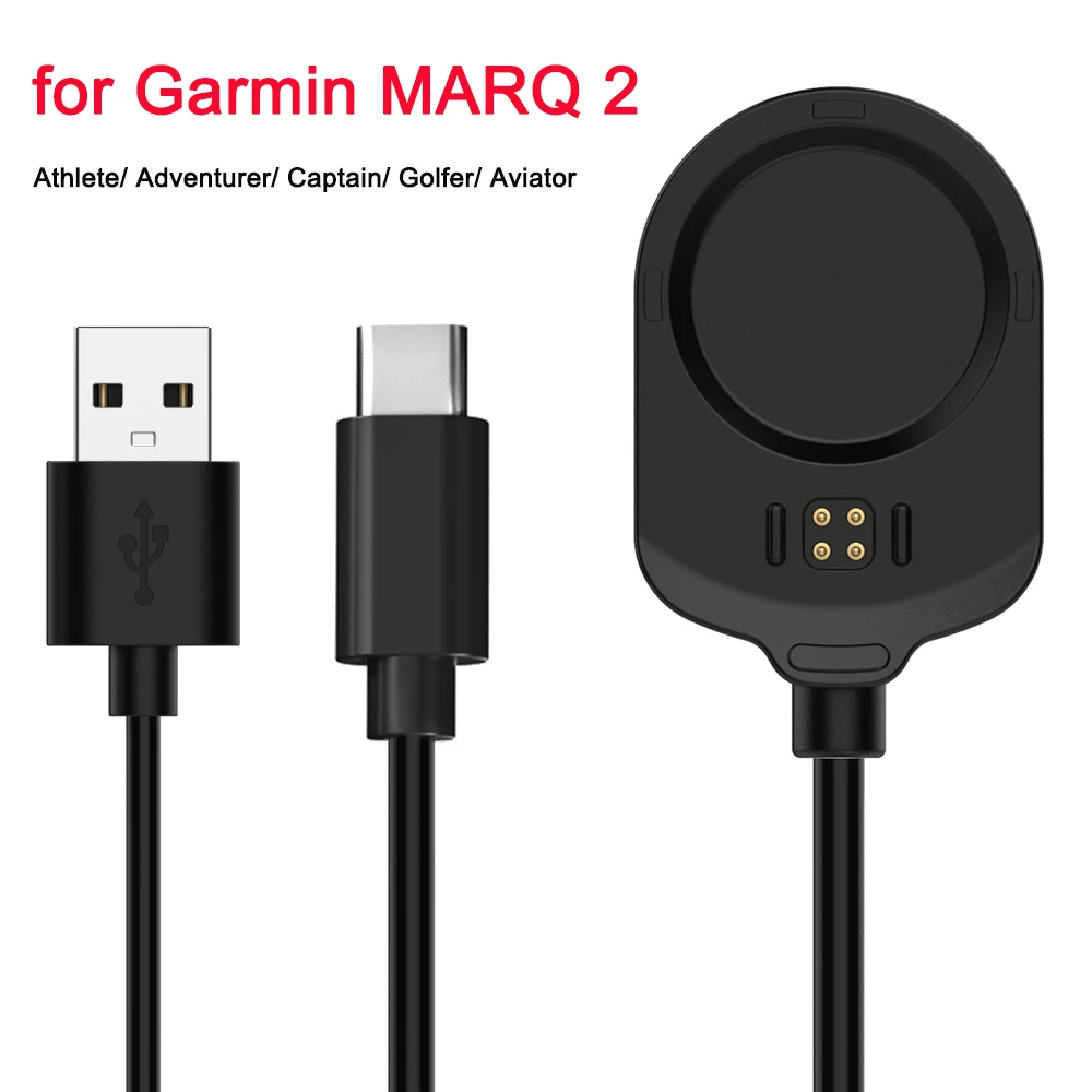 Magnetic Charger Cable for Garmin MARQ (Gen 2) Charging Cord Athlete/ Adventurer/ Captain/ Golfer/ Aviator 1M USB-A Type-C