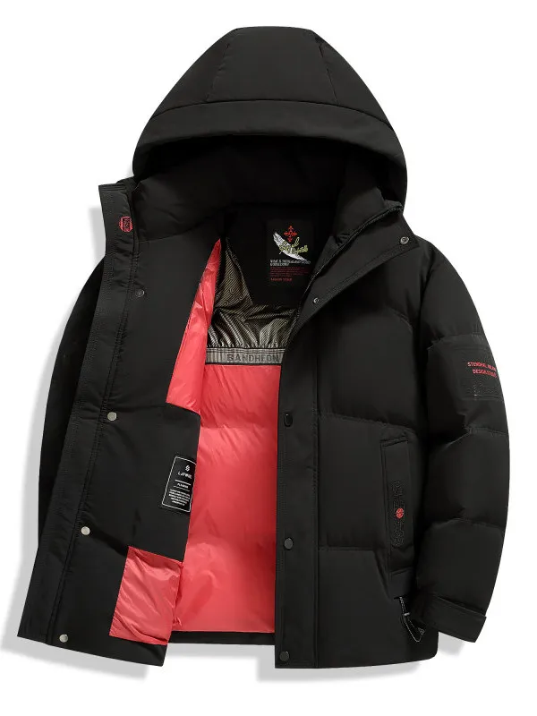 

Men's Winter Thiened down Jaet Casual ort Sle Warmth Anti-Cold Faionable Top Dad Middle-Aged Cold Resistance