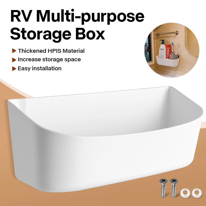 Practical RV Wall Storage Box Extra Space for Toiletries, Tools & Daily Items