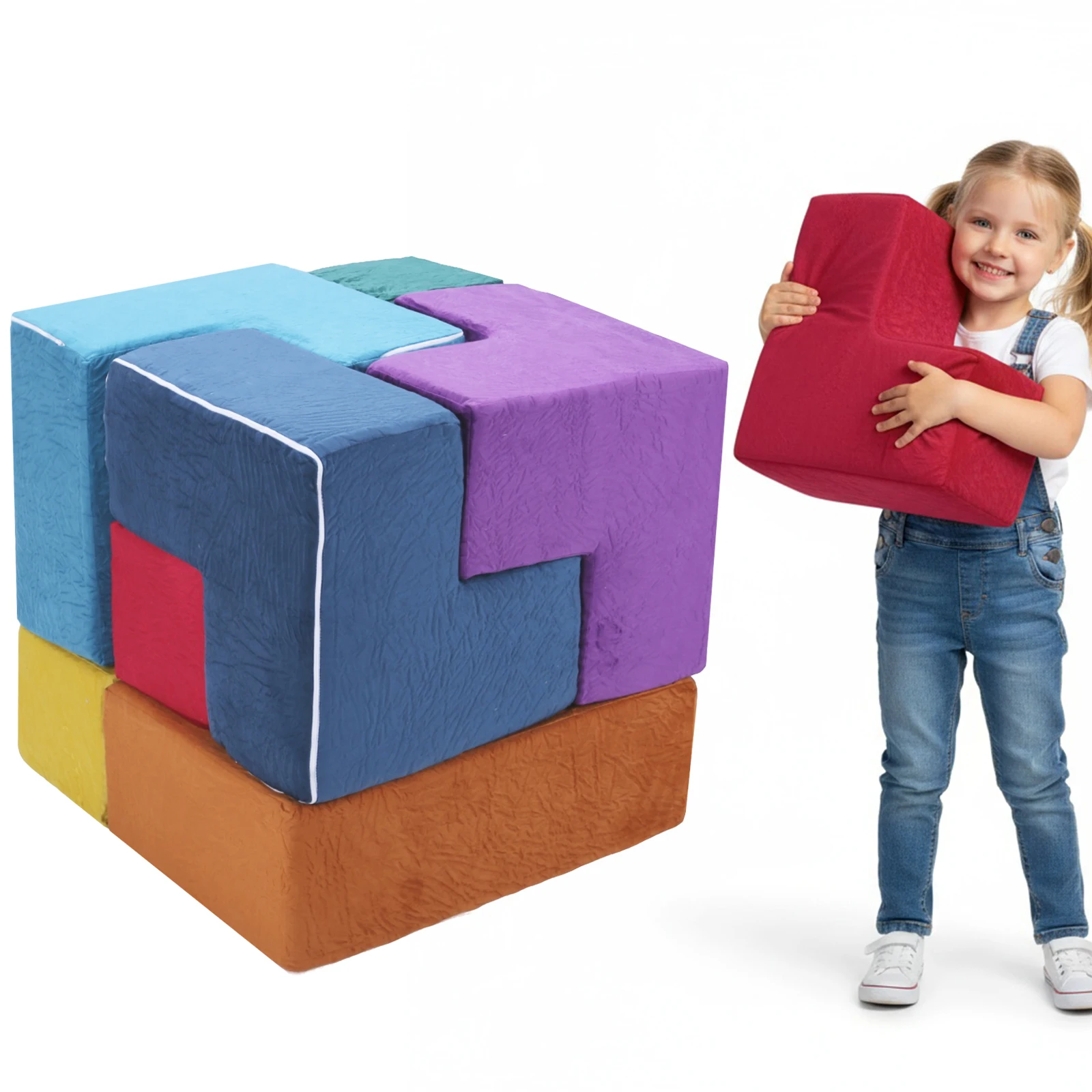 

Набор из 7 эластичных губчатых подушек для малышей, износостойкие, развивающие творческие способности, для стульев в детской спальне и игровой комнате