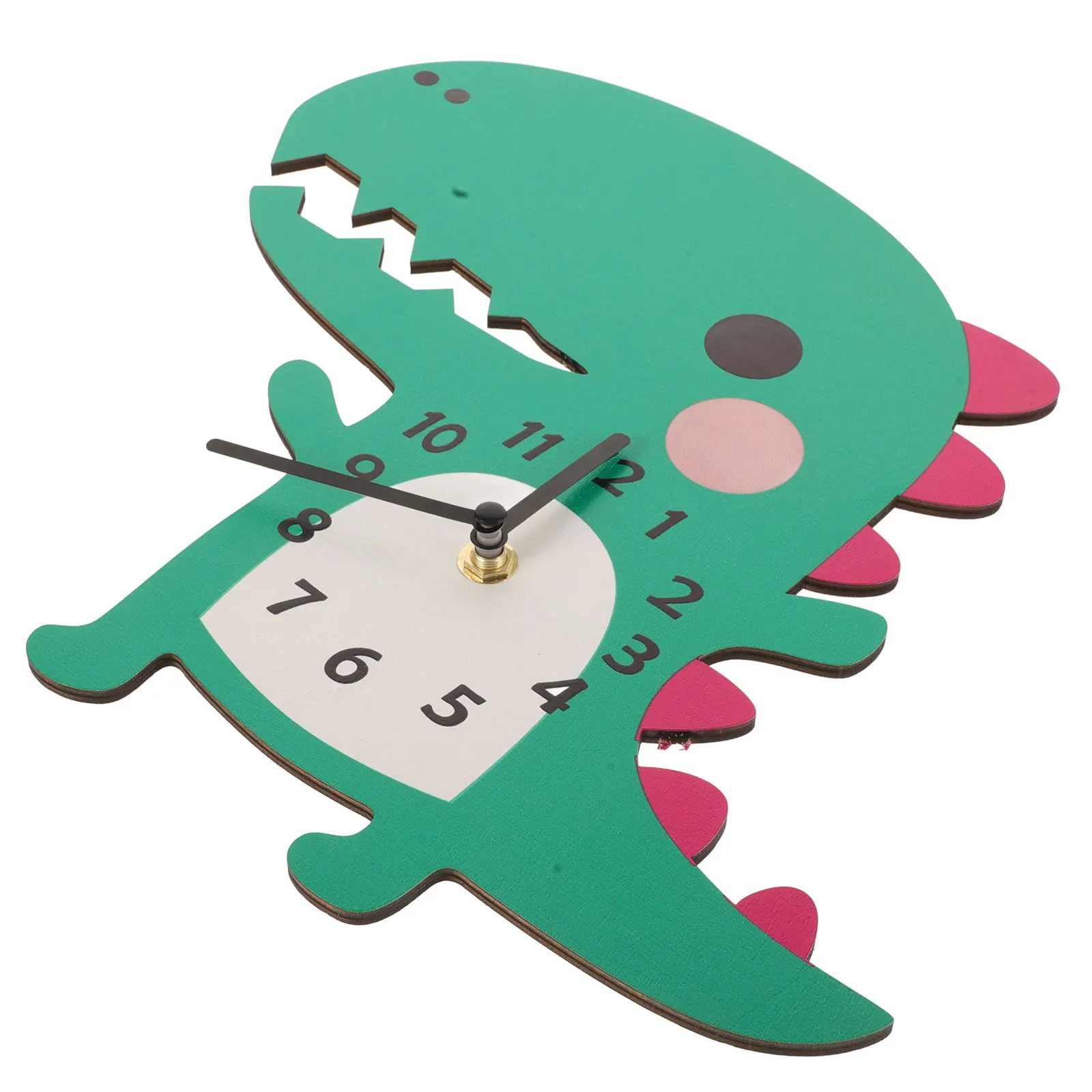 Dinosaur Shaped Wall Hanging Wooden Clock for Bedroom Living Hanging Wooden Wall Clock Room Office Kids Room Cartoon Style