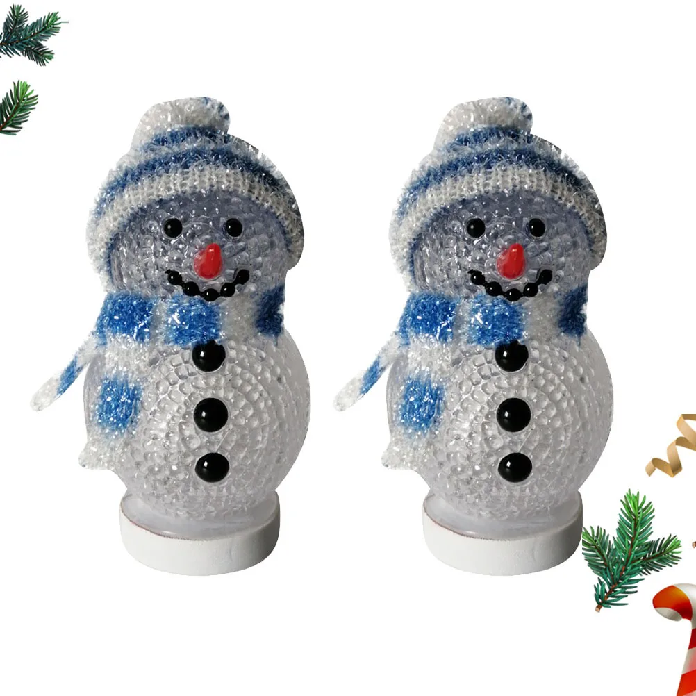 

2pcs Glowing Snowman Night Light Usb Christmas Decoration Lamp For Bedroom Living Room Xmas Party Home Office Use