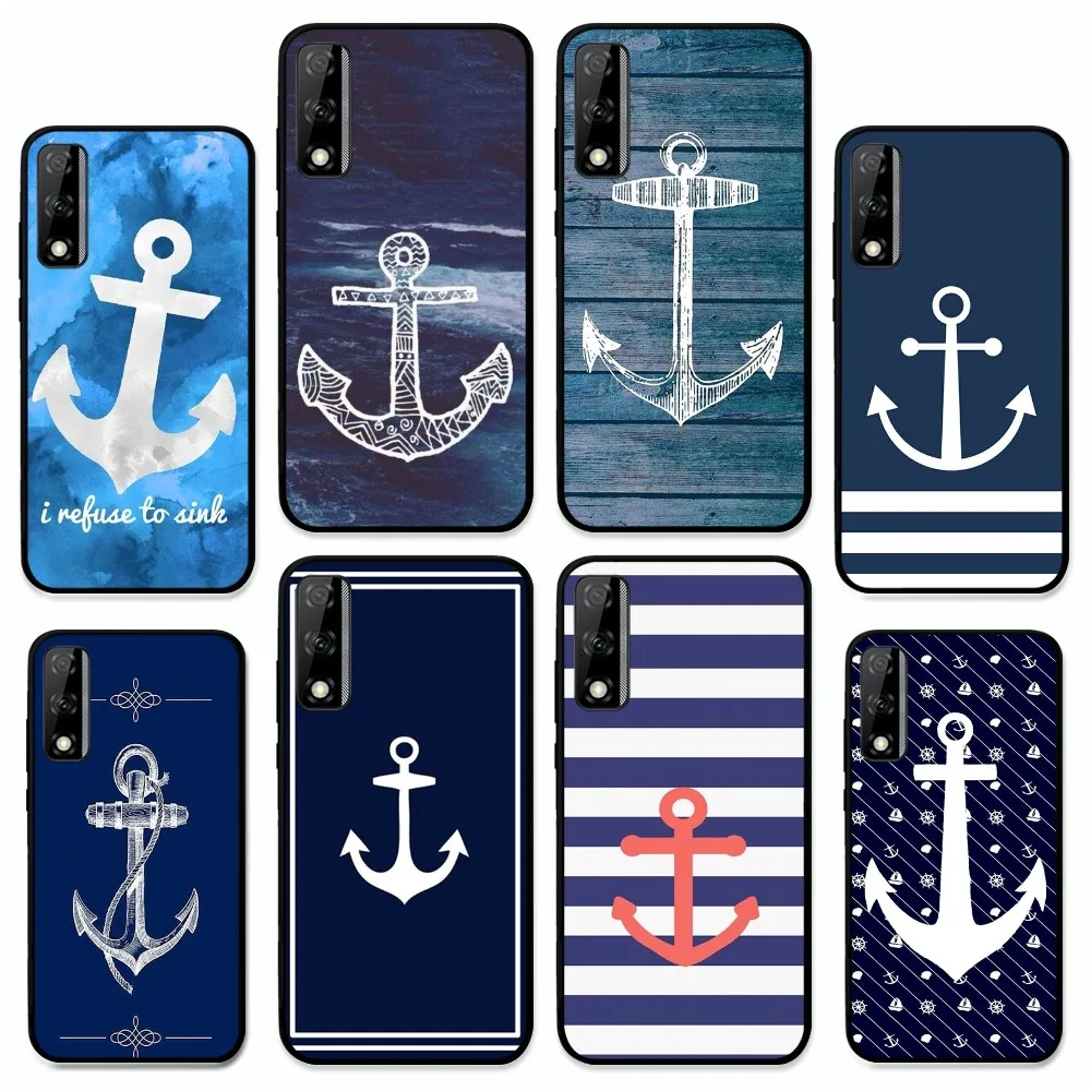 Retro Nautical Anchor Boat Phone Case For Huawei Y9 6 7 5 Prime Enjoy 7s 7 8 plus 7a 9e 9plus 8E Lite Psmart Shell