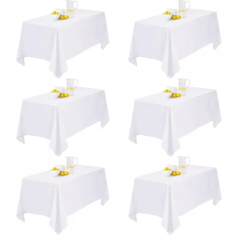 6 Packs of Rectangular Tablecloths, 60 X102 inch Rectangular Tablecloths, Reusable and Washable Polyester Tablecloths, Suitable for Weddings, Receptions, Banquets and Parties, Durable, Easy to Clean, Exquisite and Elegant