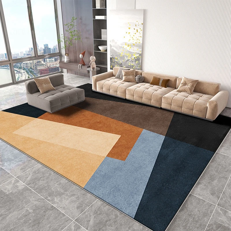 Modern Light Luxury Living Room Decoration Large Area Rug Home Soft Geometric Carpet Dirt Resistant Lounge Carpets Bedroom Decor