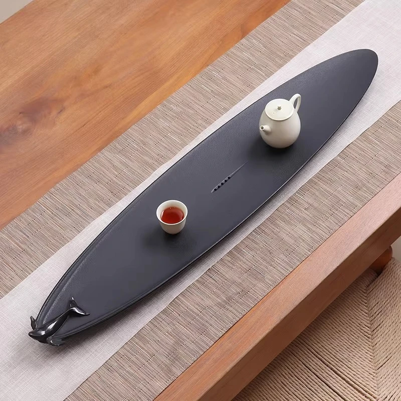 

Stone Serving Tea Tray Chinese Irregular Vintage Valet Ceremony Black Tea Tray Hospitality Living Room Bandejas Home Products