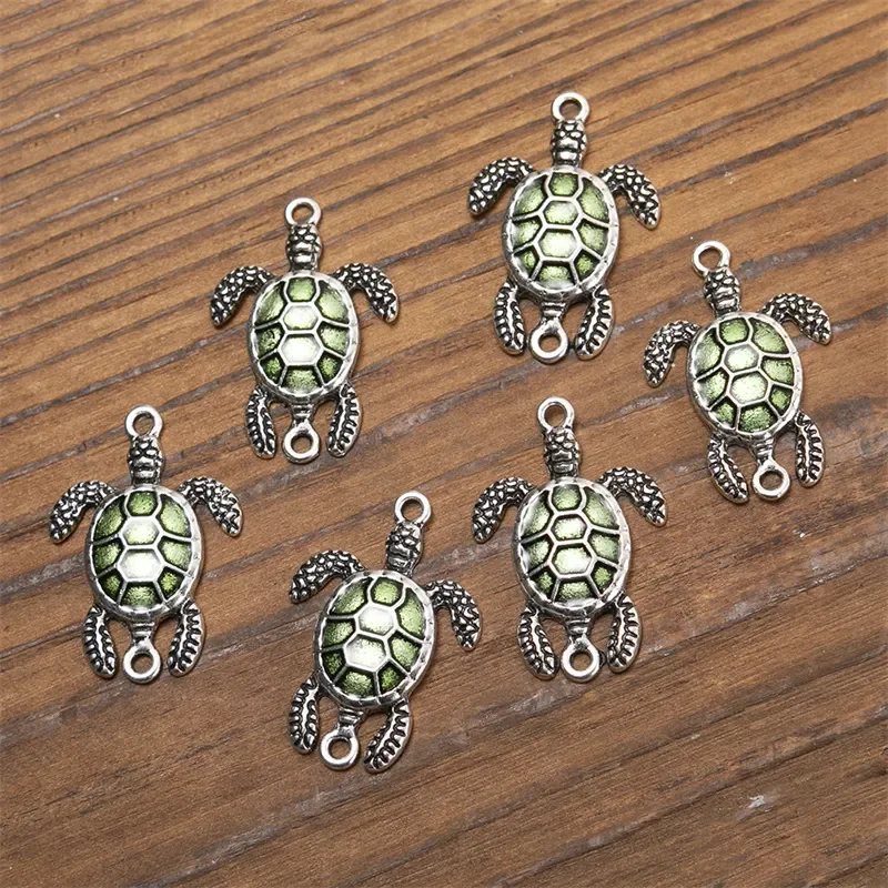 30PCS/PACK Tibetan Silver Cute Turtle Charms Connector For Women Girls DIY Necklace Bracelet Jewelry Accessories