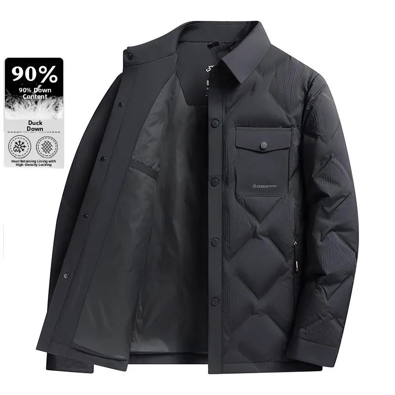 

Легкая повседневная мужская пуховая куртка на весну-осень 2025 с воротником, из прочного полиэфирного волокна, дышащая, водоотталкивающая...