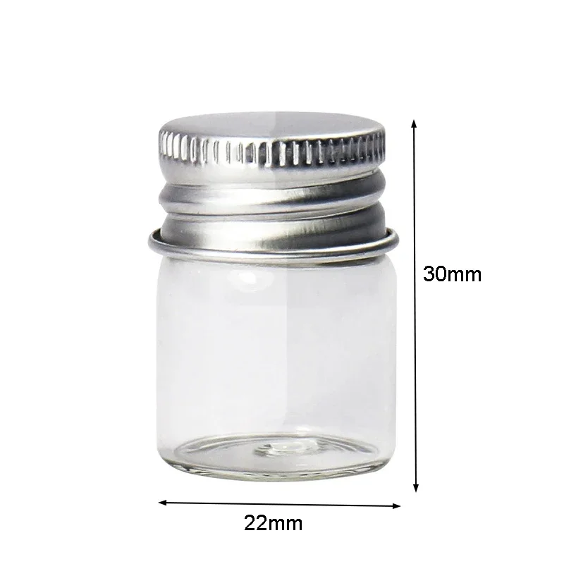 12Pcs 5ml Glass Jar Bottles With Aluminum Cover Small Mini Glass Jars Wish Bottles Tobacco Herb Storage Box Case Sample Bottle