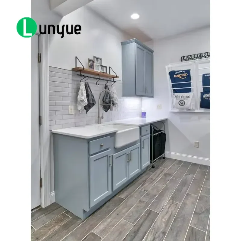 Modern Laundry Cabinet MDF Painted Storage Combo for Bathroom Utility Room Space Saving Durable Moisture Resistant Furniture