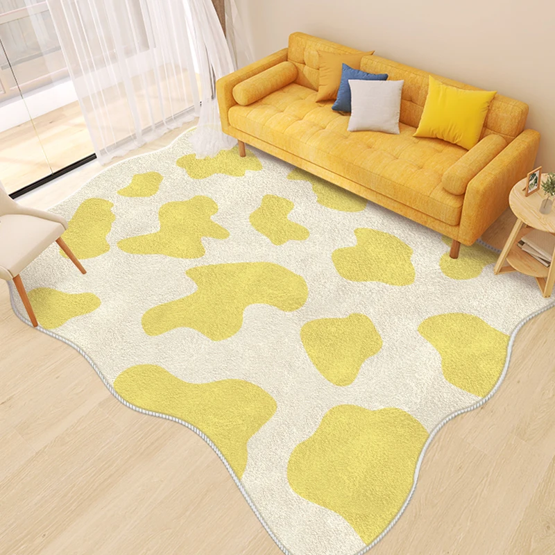 Tapis à motif de lait pour salon, tapis simple Everakroom, tapis doux de grande surface pour chambre à coucher, balcon non ald, porte de porche, polymères