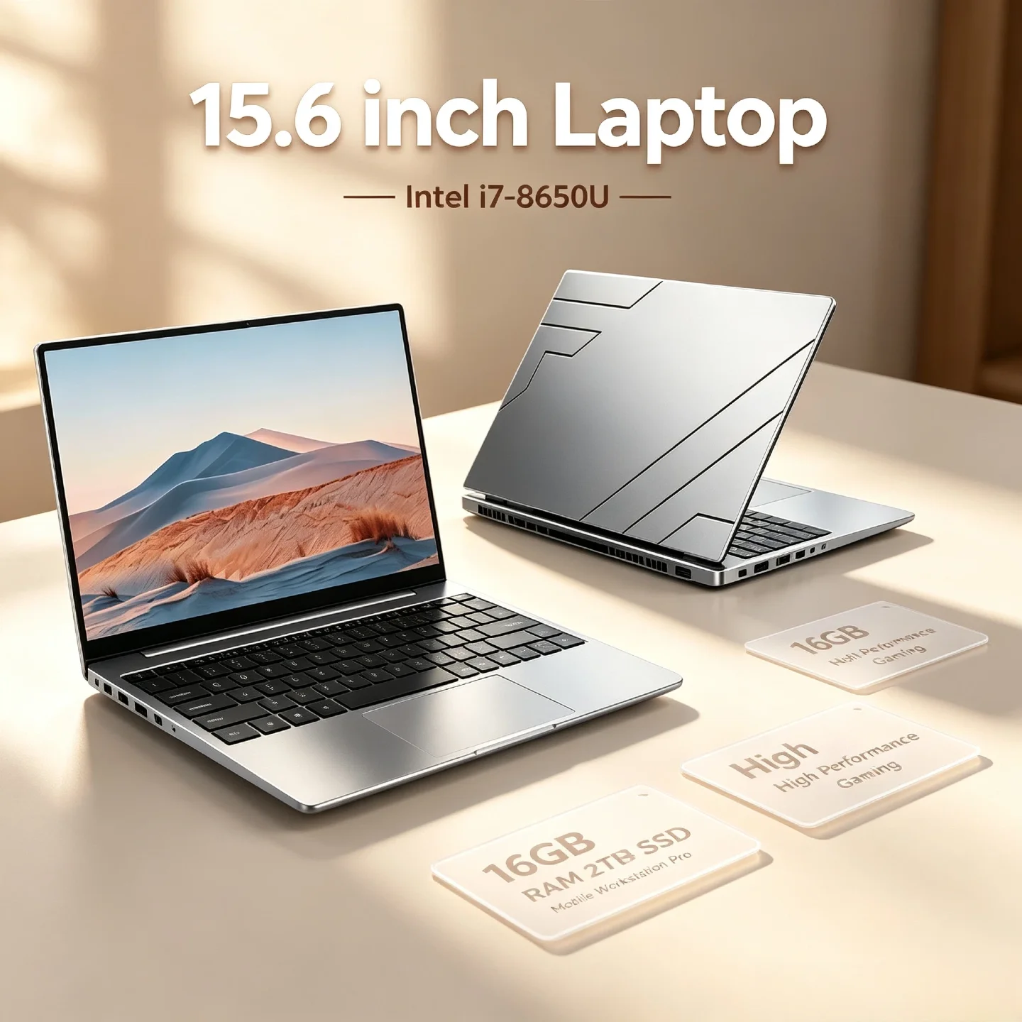 Intel i7 8650U 32GB DDR4 1TB 2TB SSD 1920x1080 15.6 Inch Laptop Gamer Office Study PC 2026 High Performance