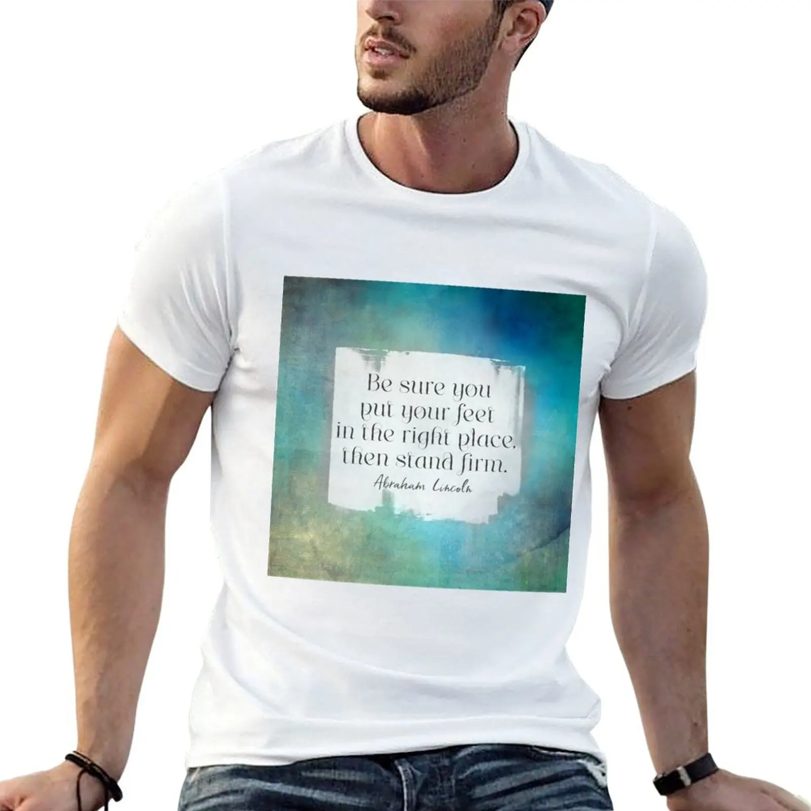 

Abraham cotton shirts T-Shirt t Lincoln Firm motivational t shirts man vintage for funny Stand graphic quote man for