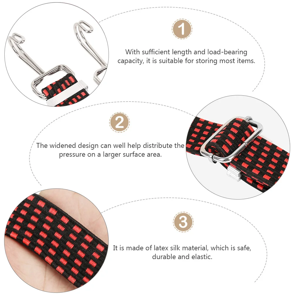 

Elastic Bandage Adjustable Bungee Cords Short Tie down Straps Belt Marine Grade Luggage Rope High Latex Silk