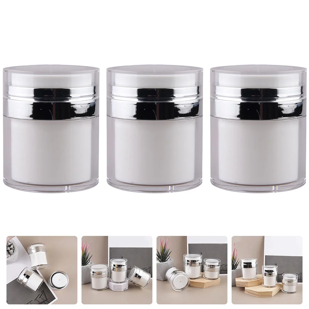 

3 Pcs Airless Pump Bottles Press Cream Jar Hand Cosmetics Multipurpose Women's Moisturizing Shampoo Face Cleanser