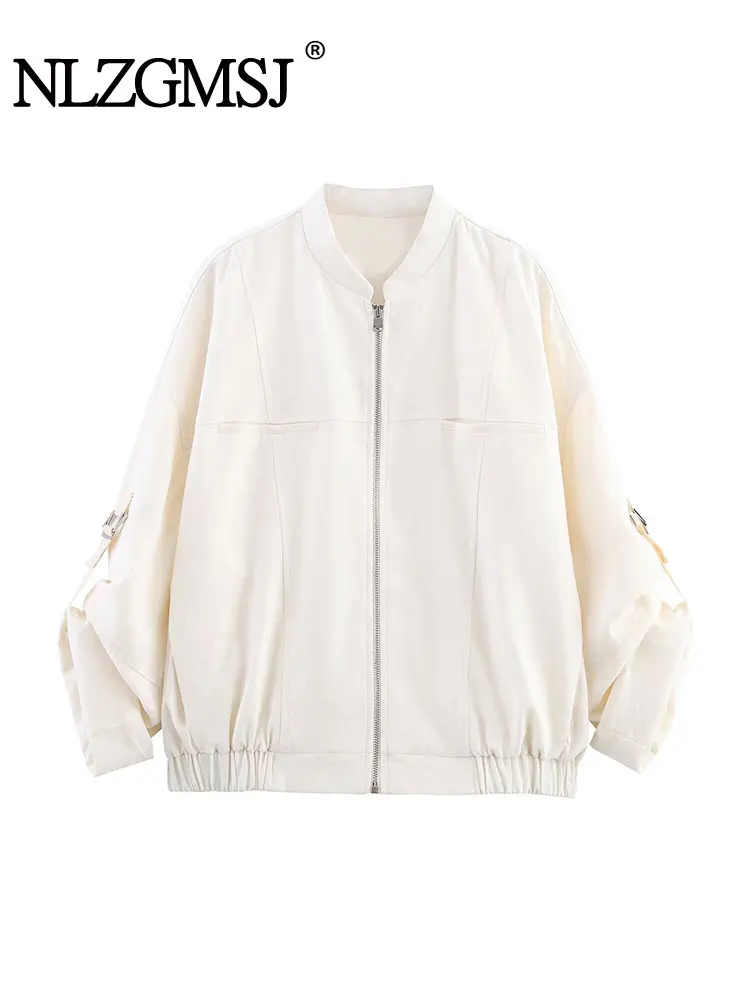 

NLZGMSJ 2025 Women Jacket Women's Long Sleeve Cropped Coat Fashion Casual Zipper Jackets Streetwear New In Outerwears ﻿
