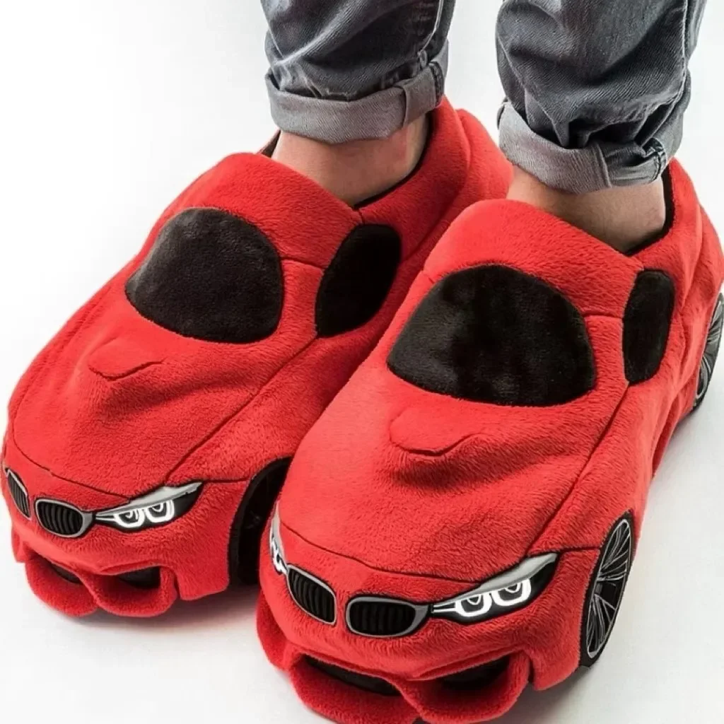 Car Plush Slippers Funny Vehicle Shape Stuffed Shoes Winter Warm Slippers Women Men Indoor House Slippers Christmas Gifts