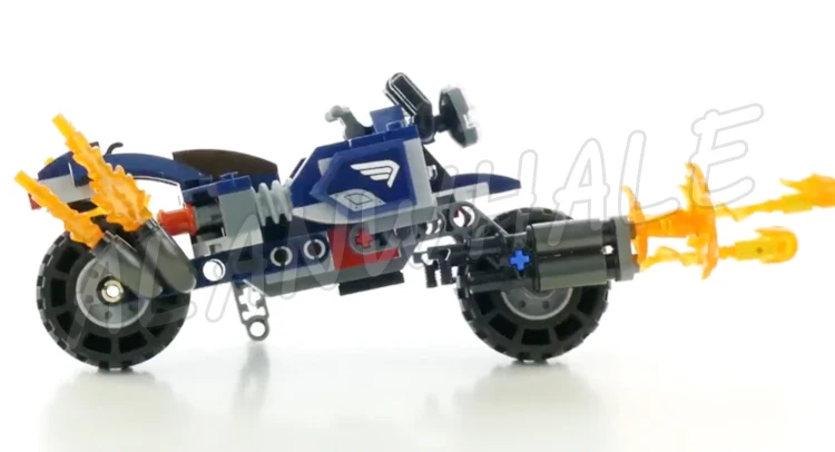 191 pçs super lutador revengres capitão outriders ataque motocicleta bicicleta escudo 11258 blocos de construção brinquedo compatível com modelo