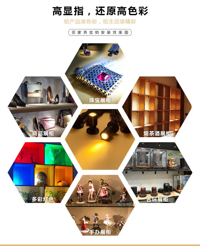 RGB-LED-Strahler, USB, 5 V, dimmbar, Farbe, Mini-Deckenstrahler, 1 W, 3 W, Schaufenstermuster, Schaufensterlicht, Raumdekoration, 1 bis 4 Fernbedienungsset – Detail 25
