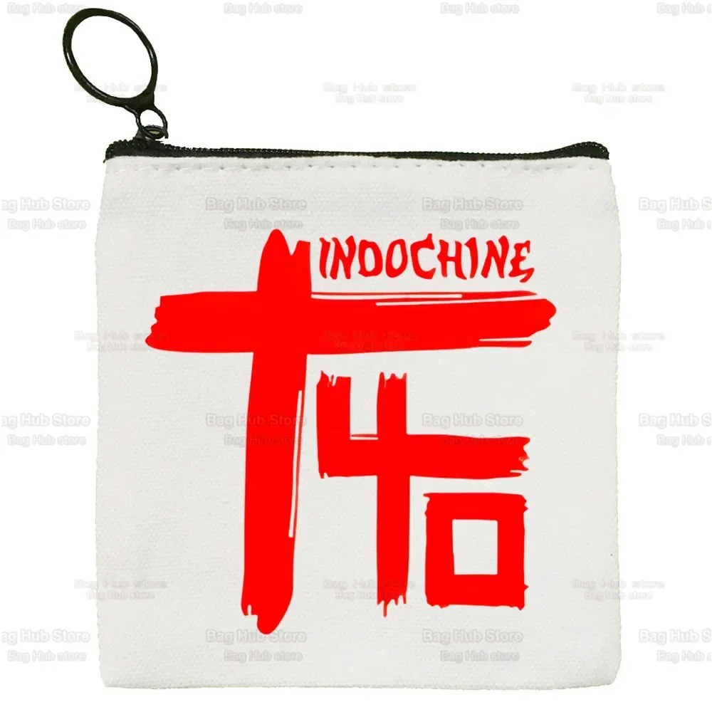 Indochine Pop Rock Wallets Cute Mini Coin Purse Canvas Student Wallet Coin Case Zipper Hand Female Key Case