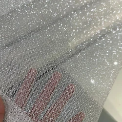 150CM Wide Exquisite Silvery Shimmer Glitter Lace 2025 NEW Arrival Sparkle Shiny Glitter Fabric Material Cosplay Dress DIY