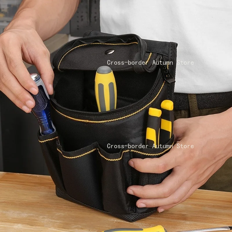 Canvas electrician fanny pack, kit, portable small storage, repair and wear-resistant, multi-functional installation bag