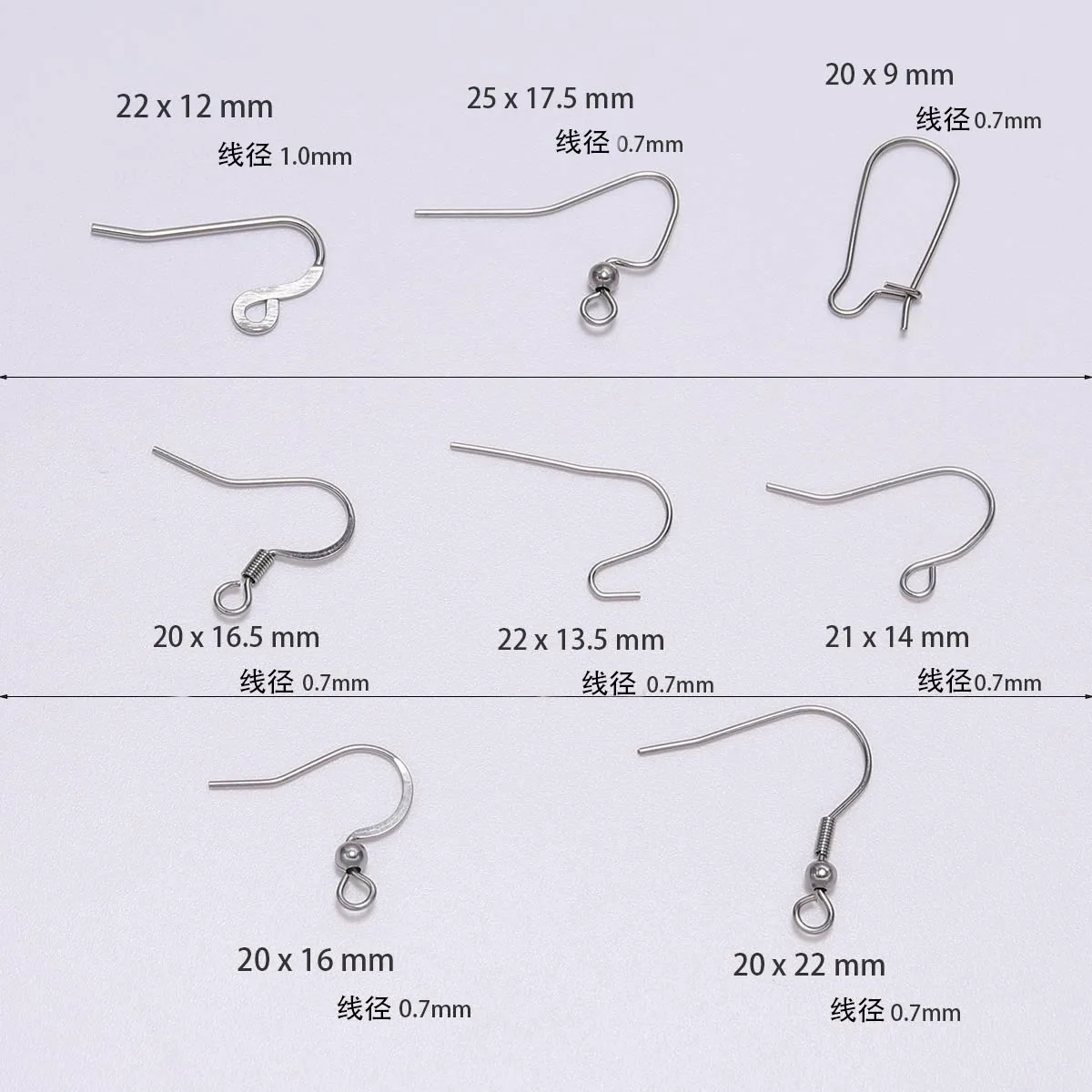 50Pcs Stainless Steel Original Color Ear Hook Question Mark Hook Jewelry Hook Earring Hook DIY Jewelry Accessories Wholesale